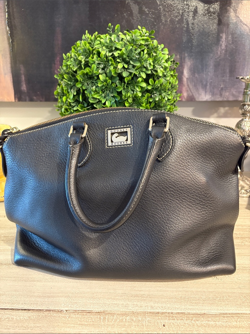 Dooney & Bourke Black Pebbled Leather Satchel